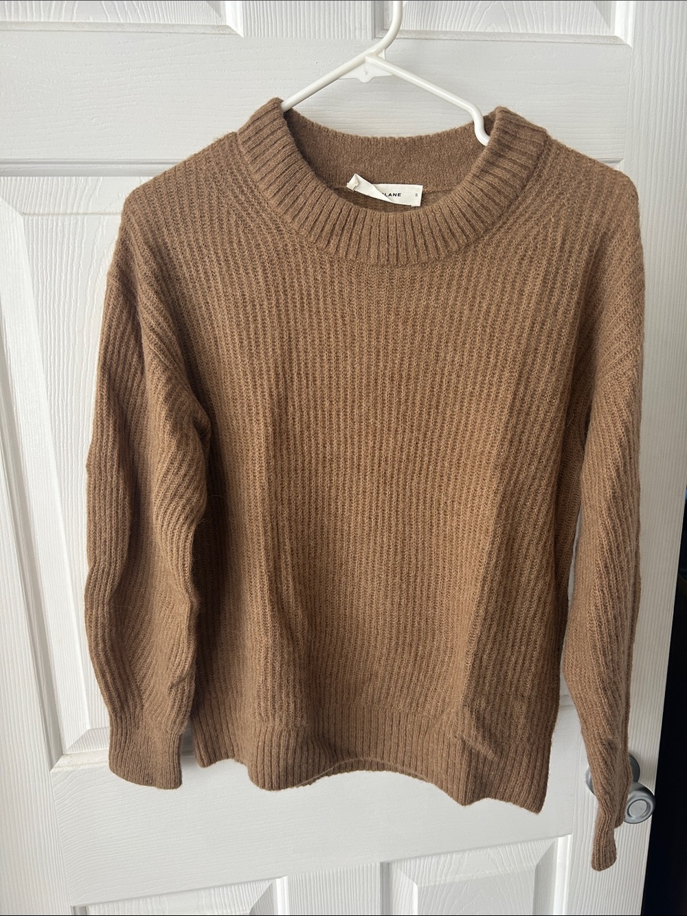Everlane Camel Crewneck Ribbed Sweater